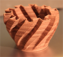 Shell in wood in the 3D printing FDM procedure