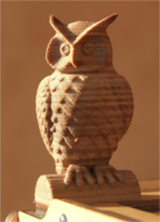 Owl from wood in the 3D printing FDM procedure
